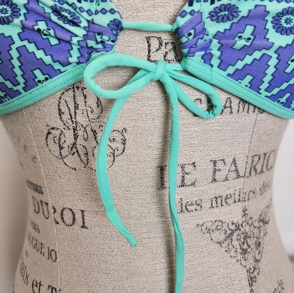 Aztec Triangle String Bikini Top - Picture 9 of 11